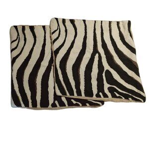 Dransfield & Ross Zebra Needlepoint Throw Pillow Covers 24" x 24"